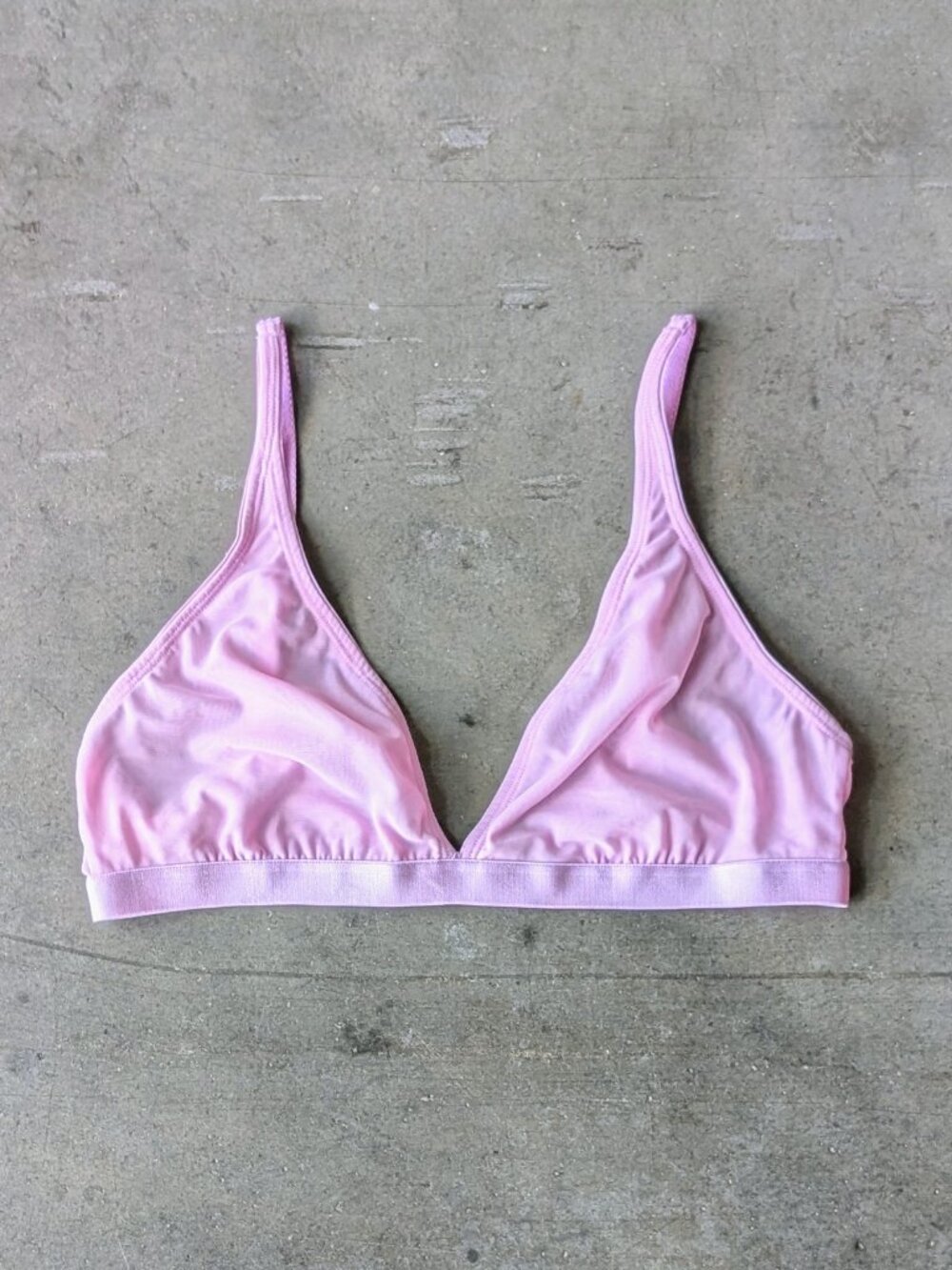 Parade Purple Pink Mesh Wireless Plunge Triangle Bralette medium